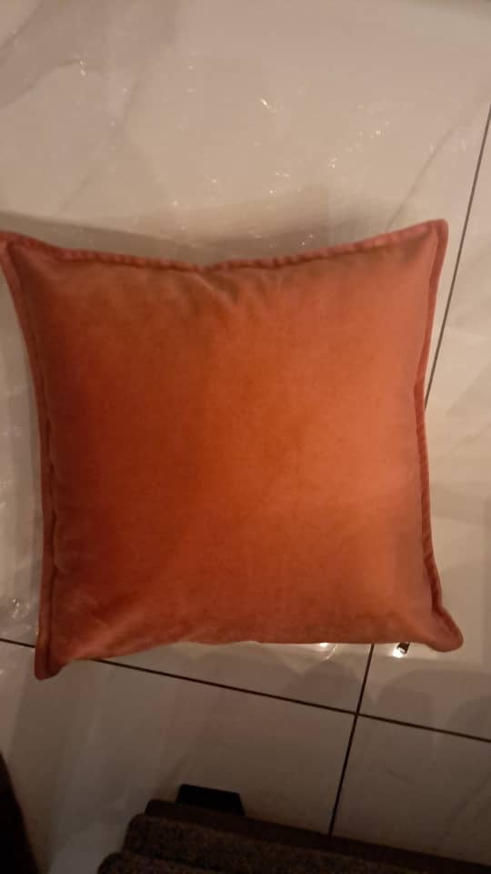 Decorative pillow - orange velvet
