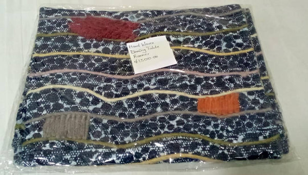 Hand woven dining table runner