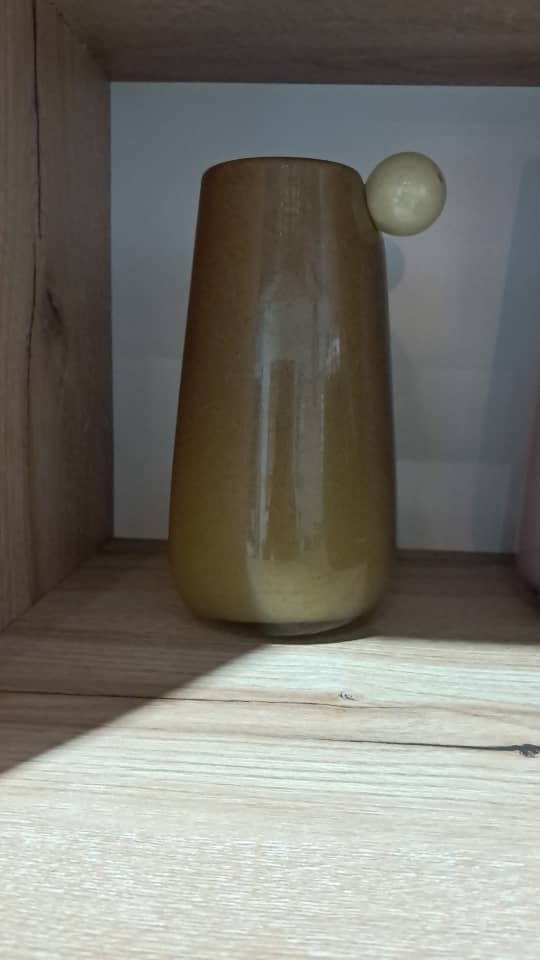 Tall beige vase