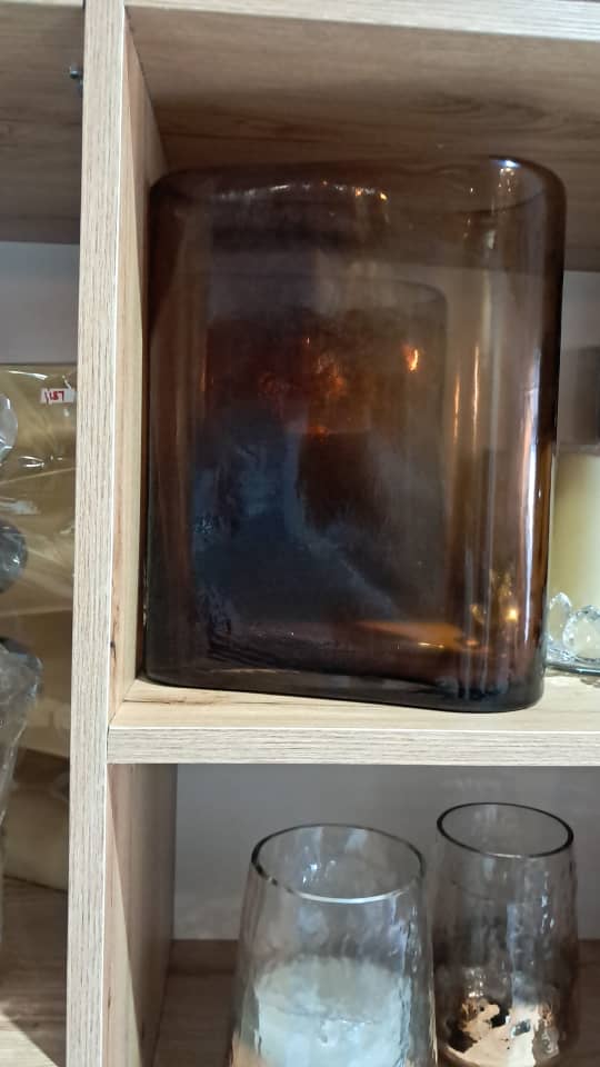 Tinted brown glass vase