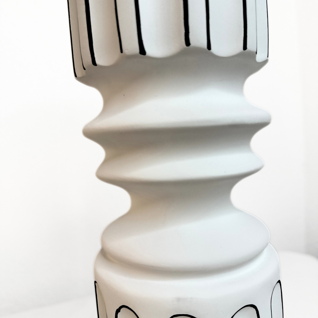 White vase with black accents – view 3