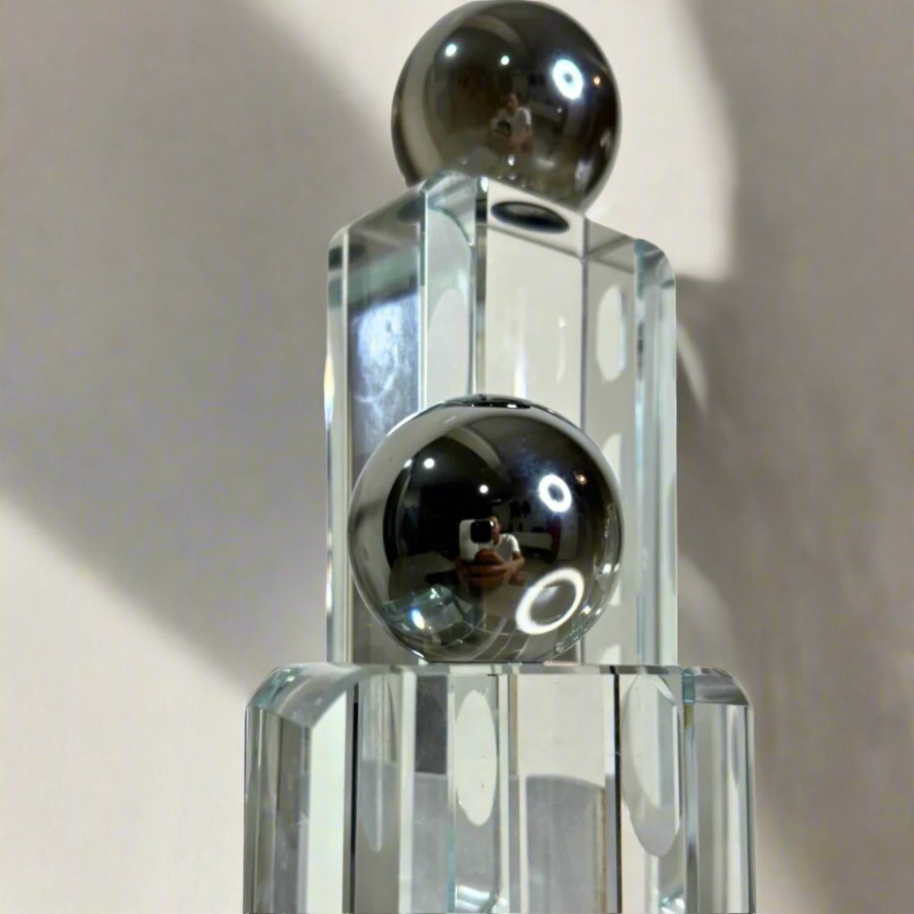 2 piece glass figures with metal head – view 2