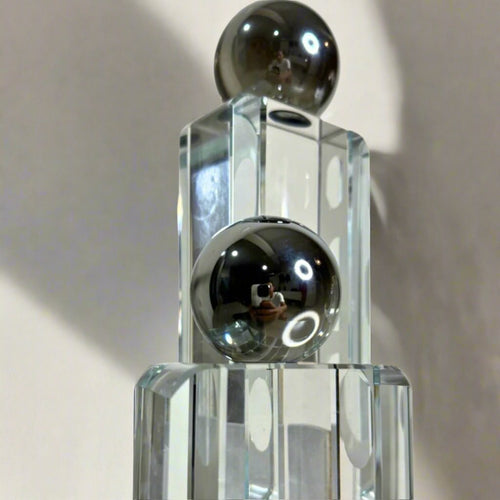 2 piece glass figures with metal head – view 2