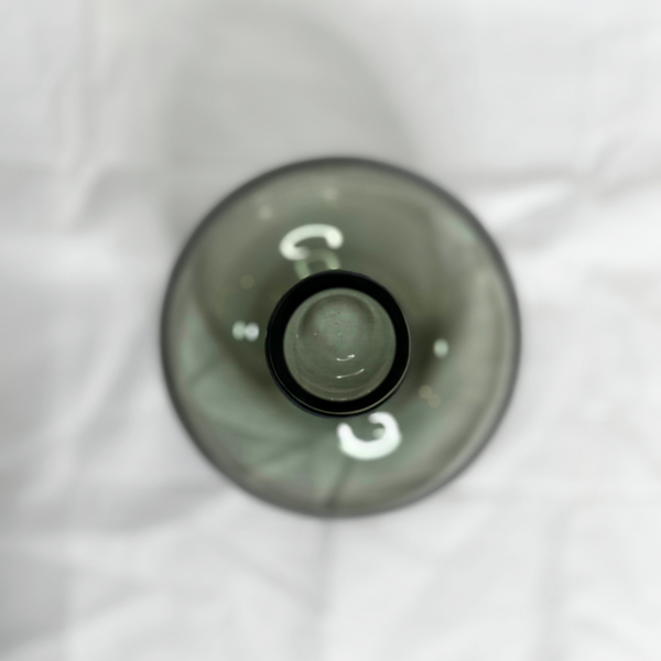 Round smoked glass vase