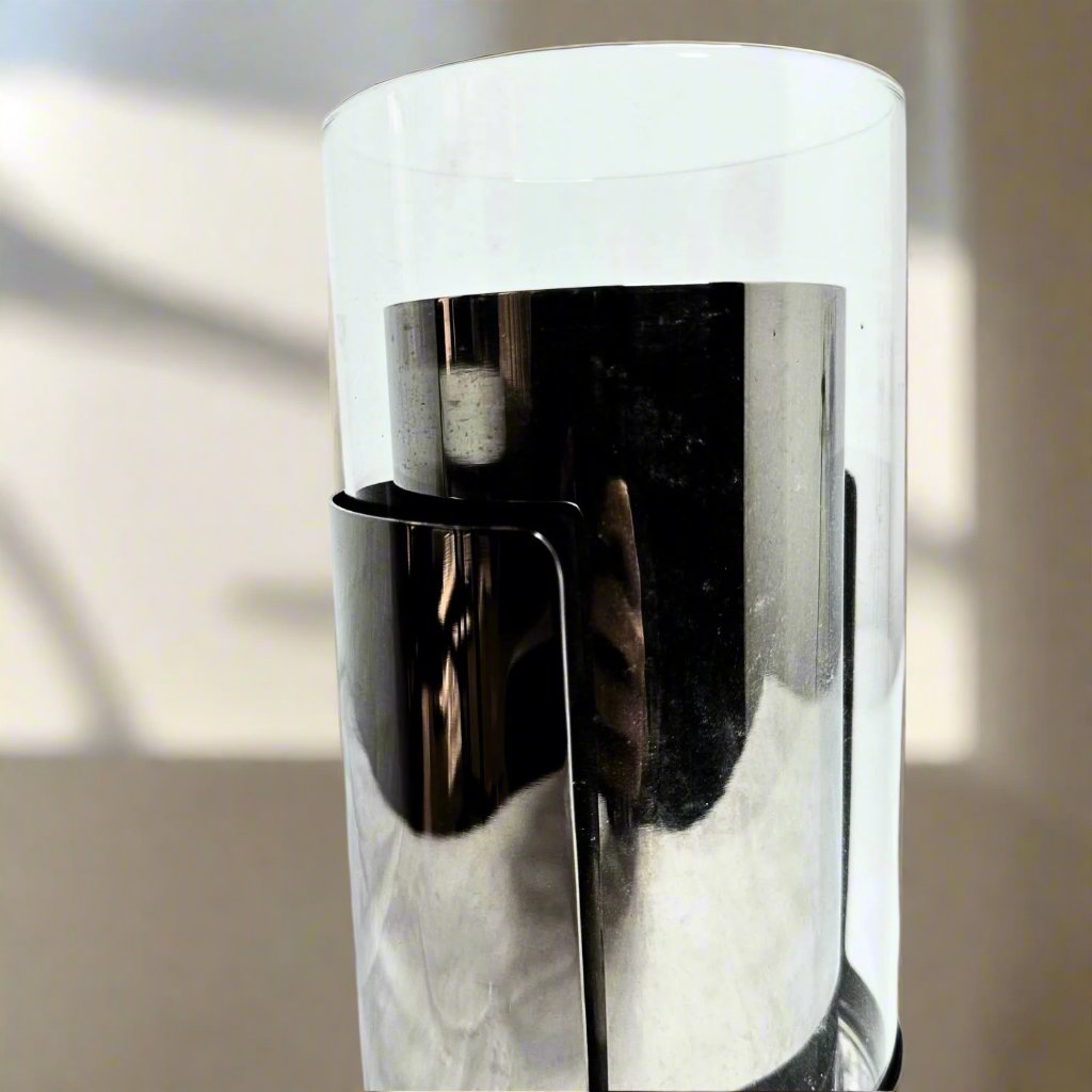 Stainless steel glass and metal vase – view 3