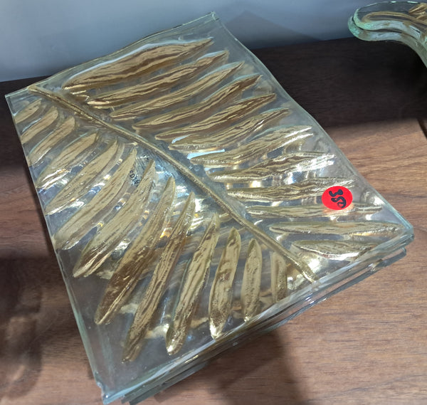 Gold Rectangle Leaf Platter