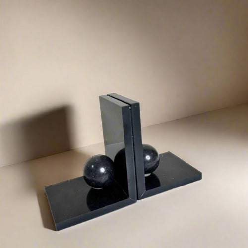 Black marble bookend – view 2