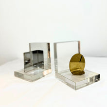 Crystal metal bookend