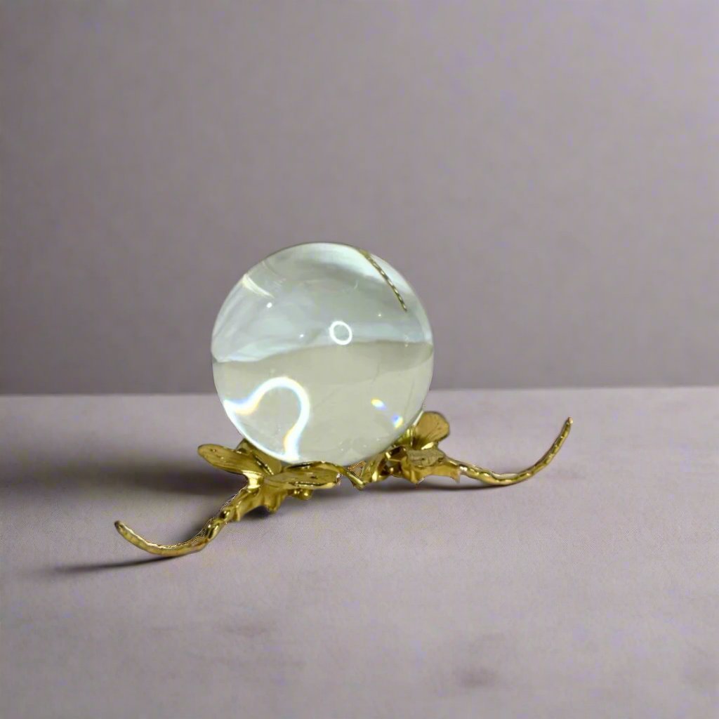 Crystal ball on gold stand – view 9