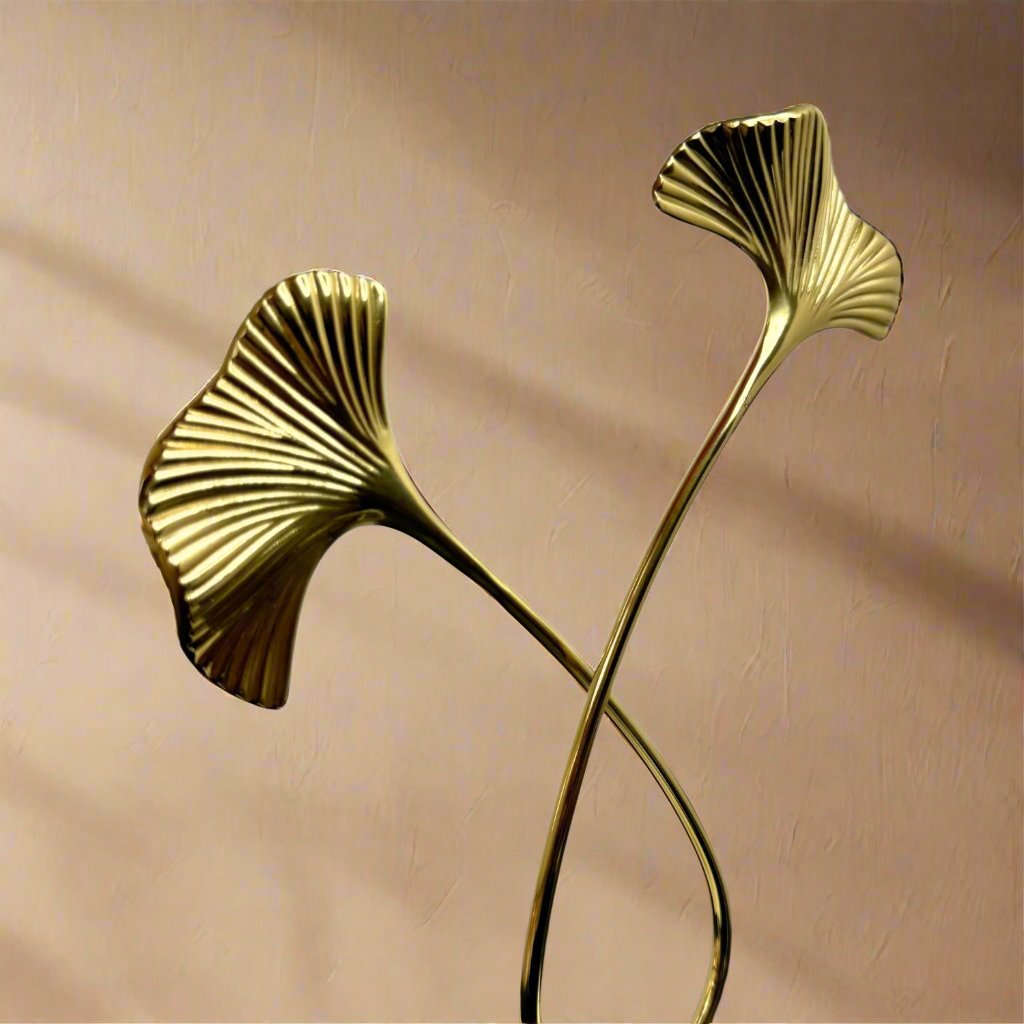 Metal flower with marble base – view 2