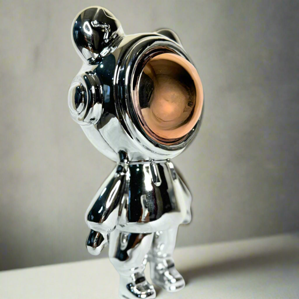 Silver space teddy – view 2