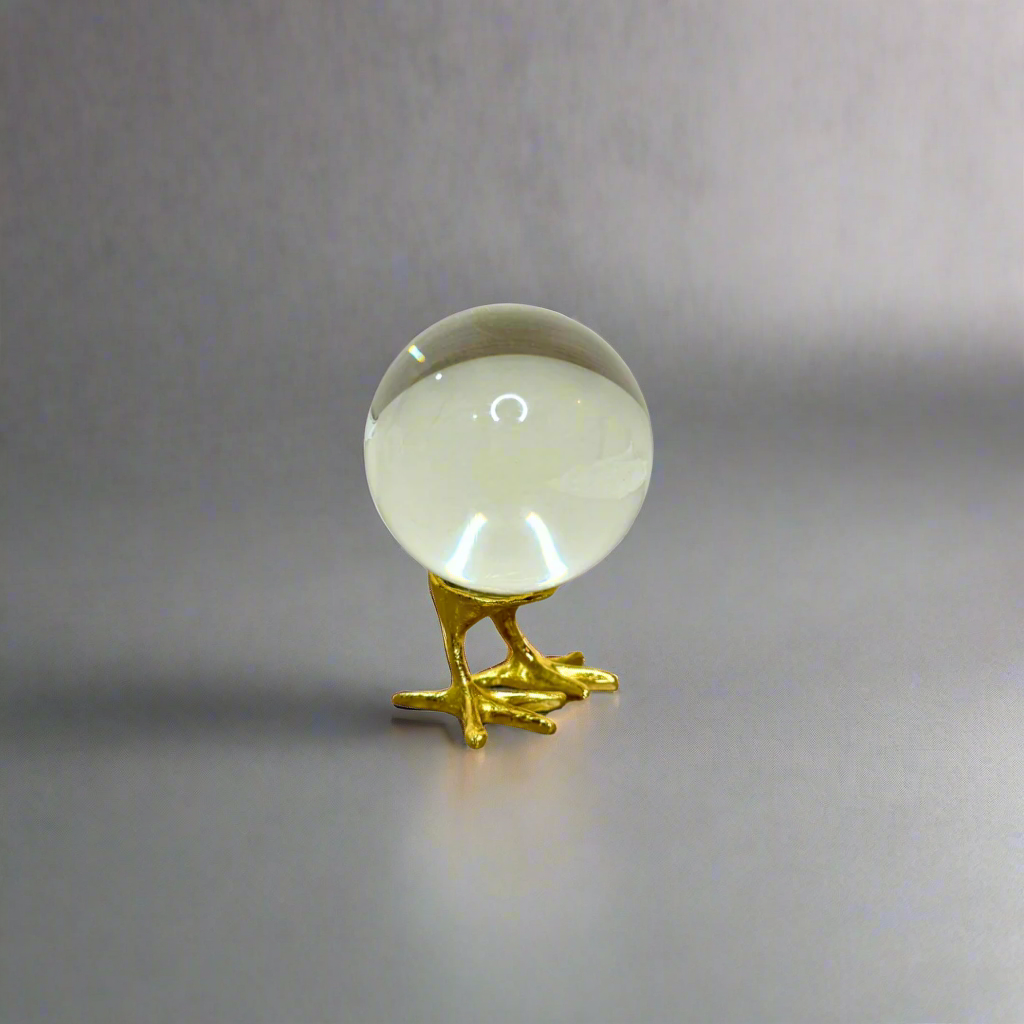 Crystal ball on gold stand – view 8