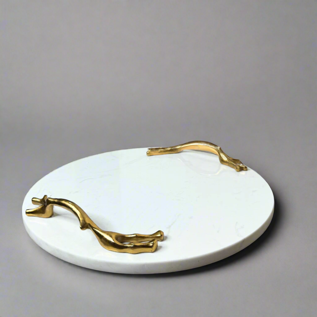 Marble tray with gold handles – view 7