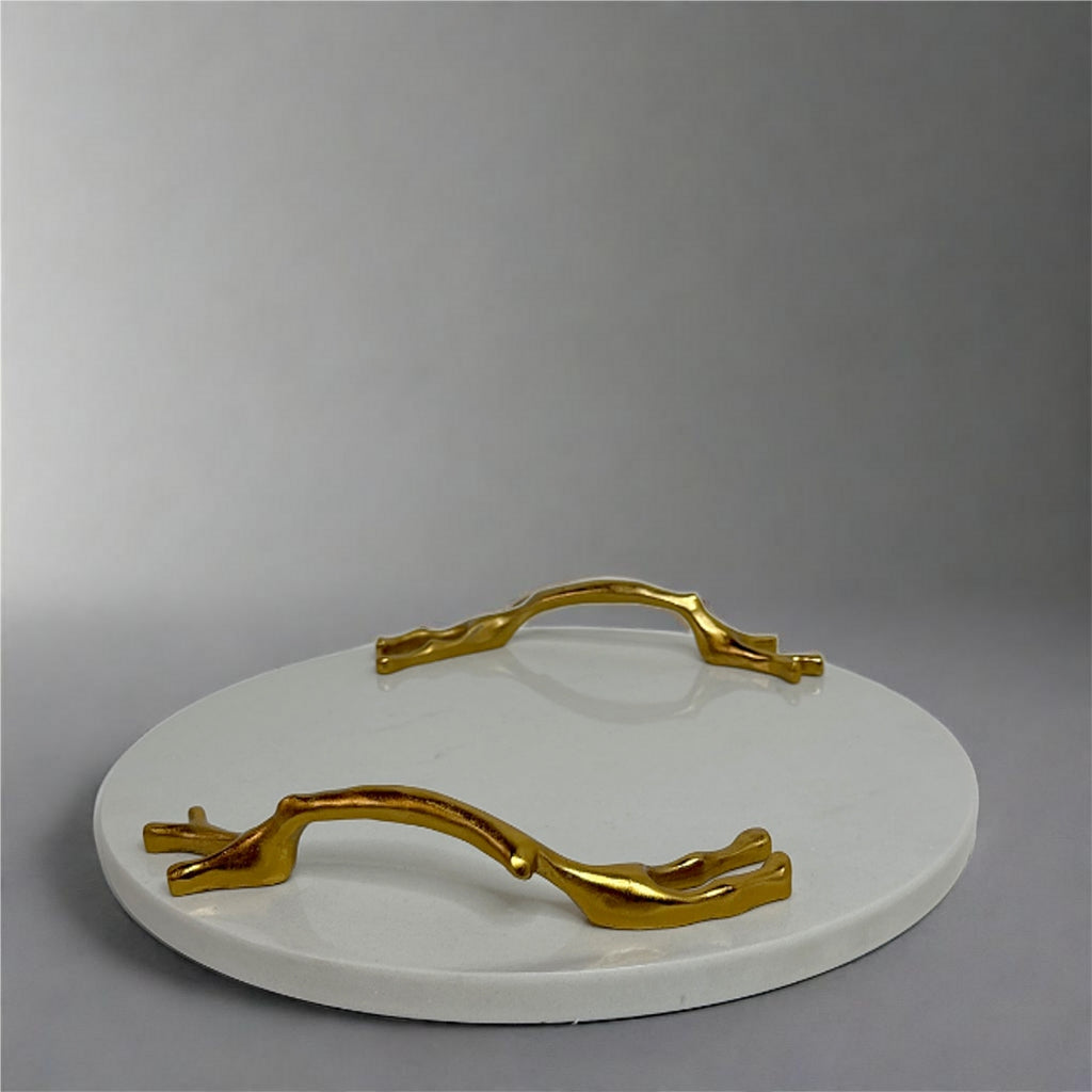 Marble tray with gold handles – view 3