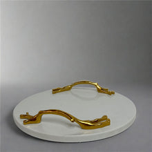 Marble tray with gold handles