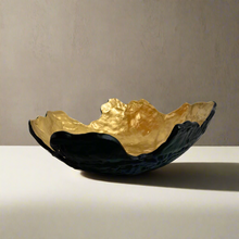 Black and gold fruit bowl - large