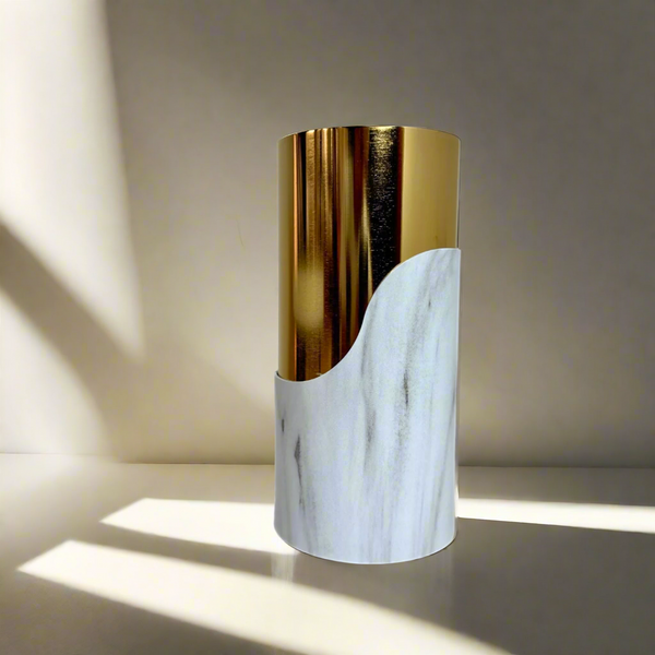 White and gold vase