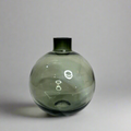 Round smoked glass vase