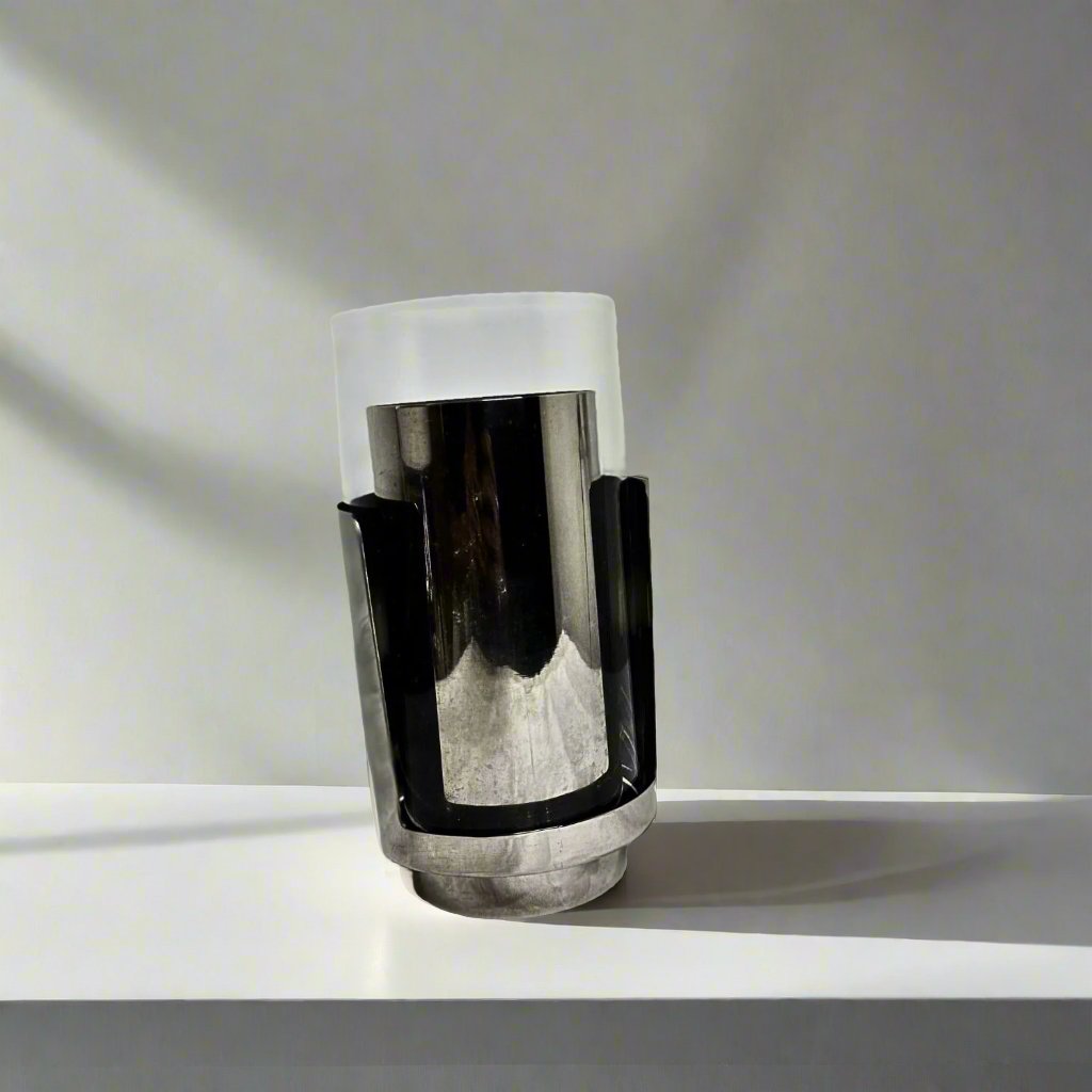Stainless steel glass and metal vase – view 4
