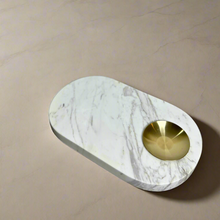 Marble tray with gold plate