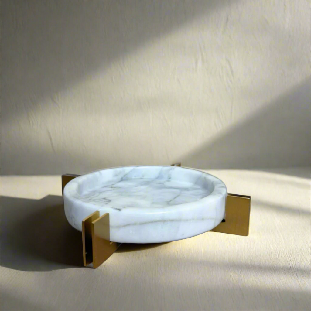 Marble ashtray with metal stand – view 2