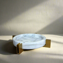 Marble ashtray with metal stand