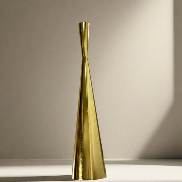 Tall stainless steel gold vase