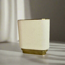 Gold & leather vase