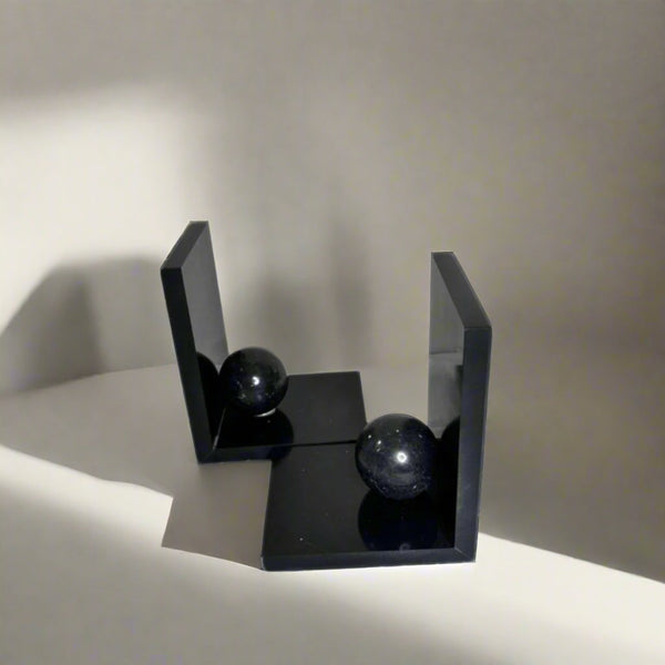 Black marble bookend