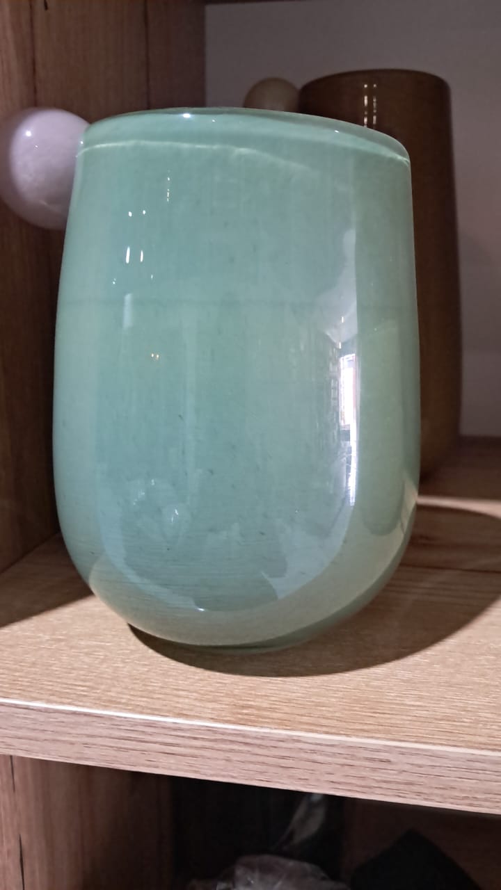 Blue vase with Purple ball