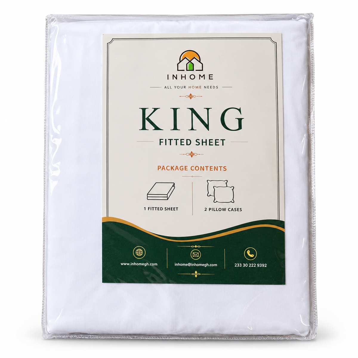 INHOME Plain Fitted Bedding Set – King, actual stock photo, 1 October 2026