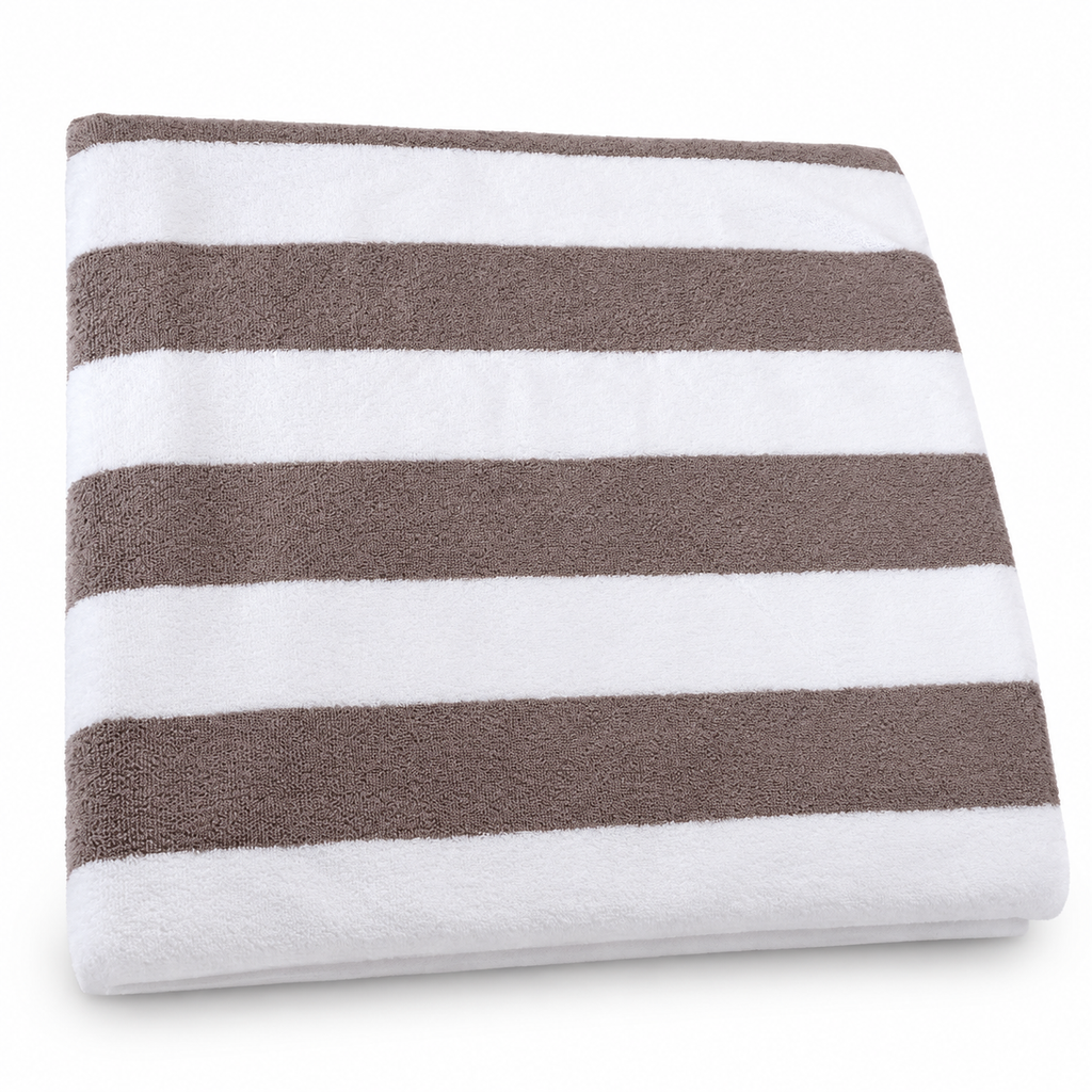 INHOME Beach Towel – Grey & White Stripe – actual intake photograph BTR0001, 1 October 2026