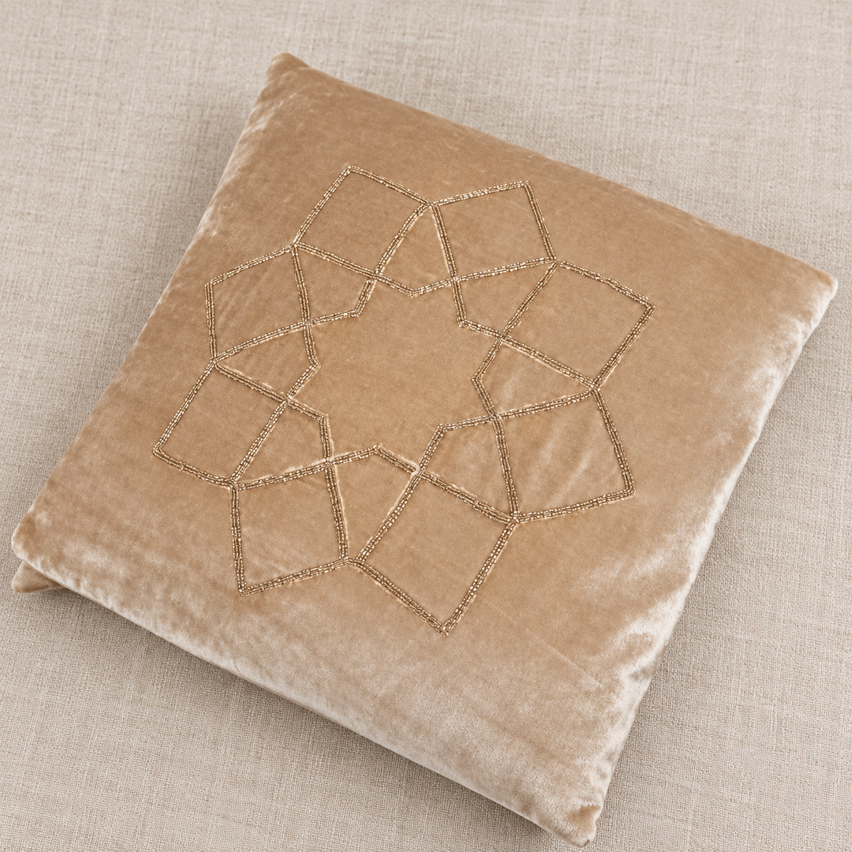 Gold throw pillow — hero