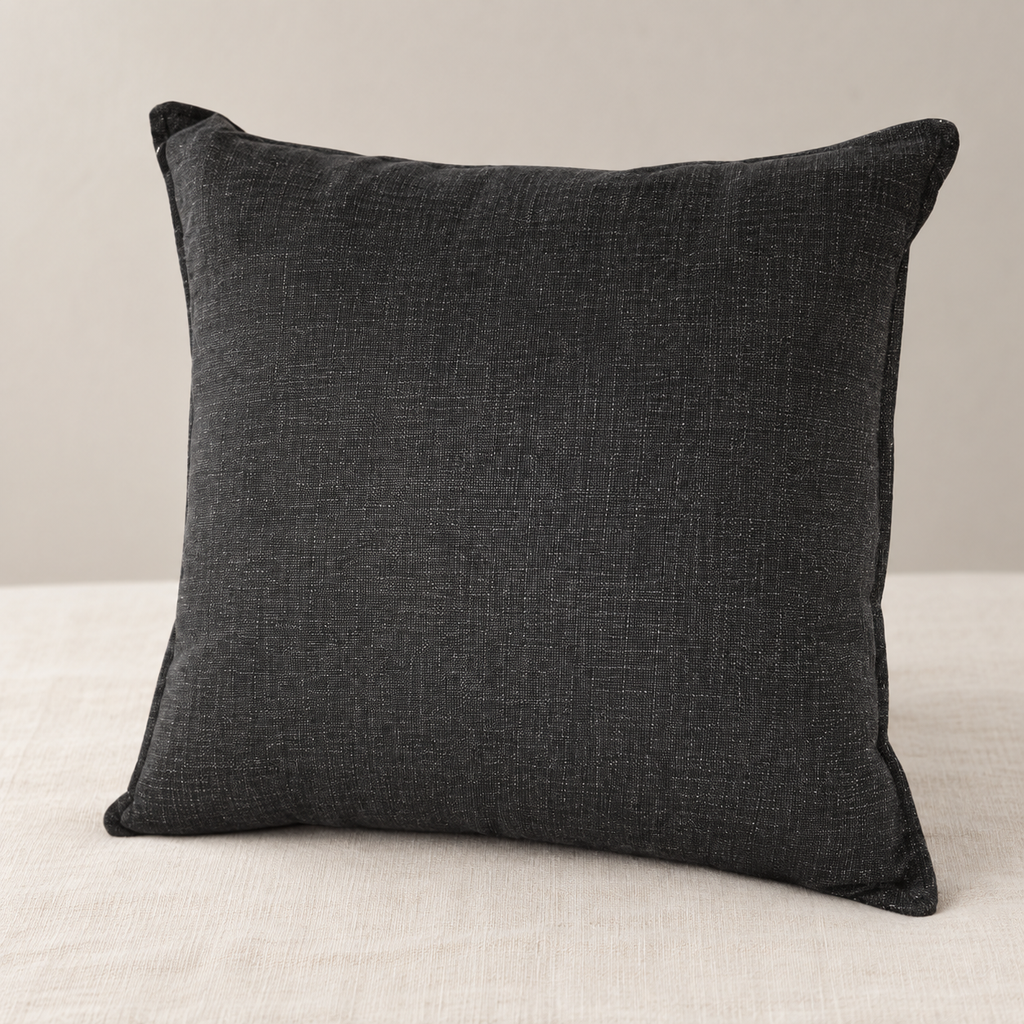 Decorative pillow - black linen — hero