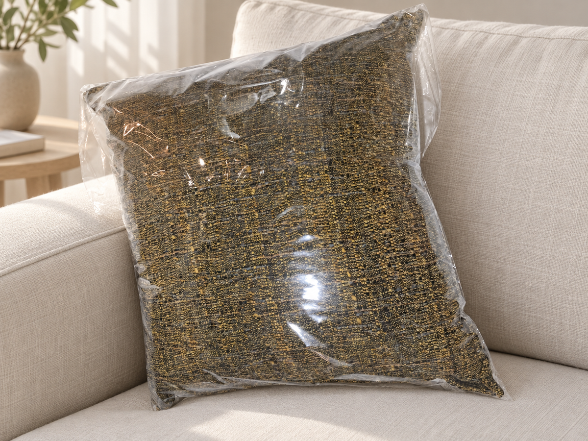 Decorative pillow - black & yellow — lifestyle