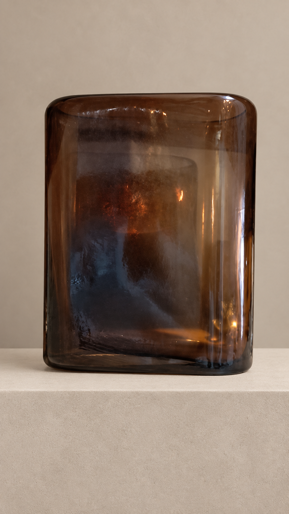 Tinted brown glass vase — hero