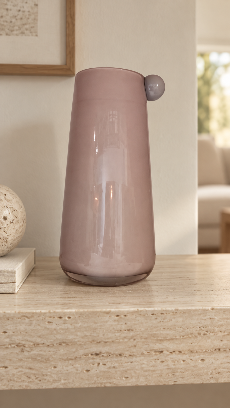 Tall pink tone vase — lifestyle