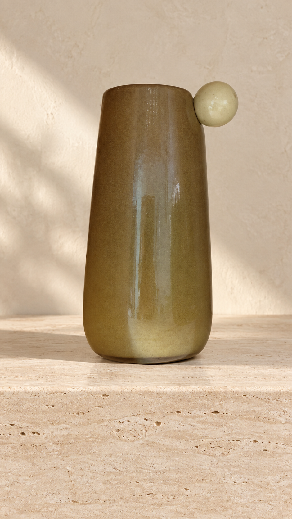 Tall beige vase — hero