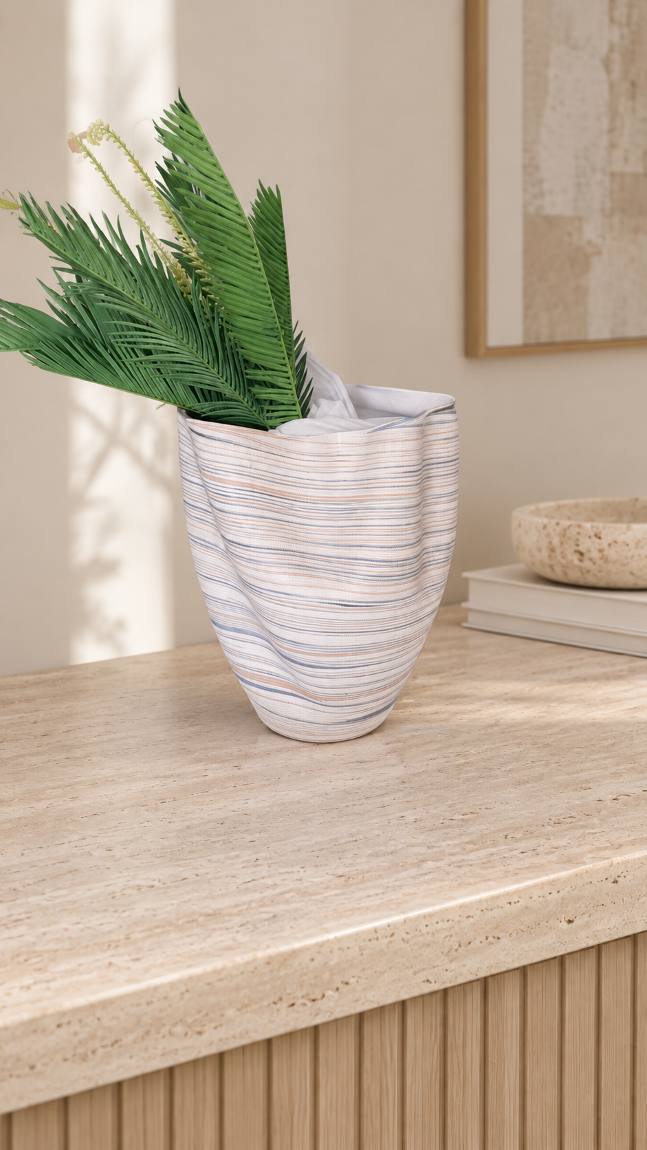wavey vase with plant — lifestyle
