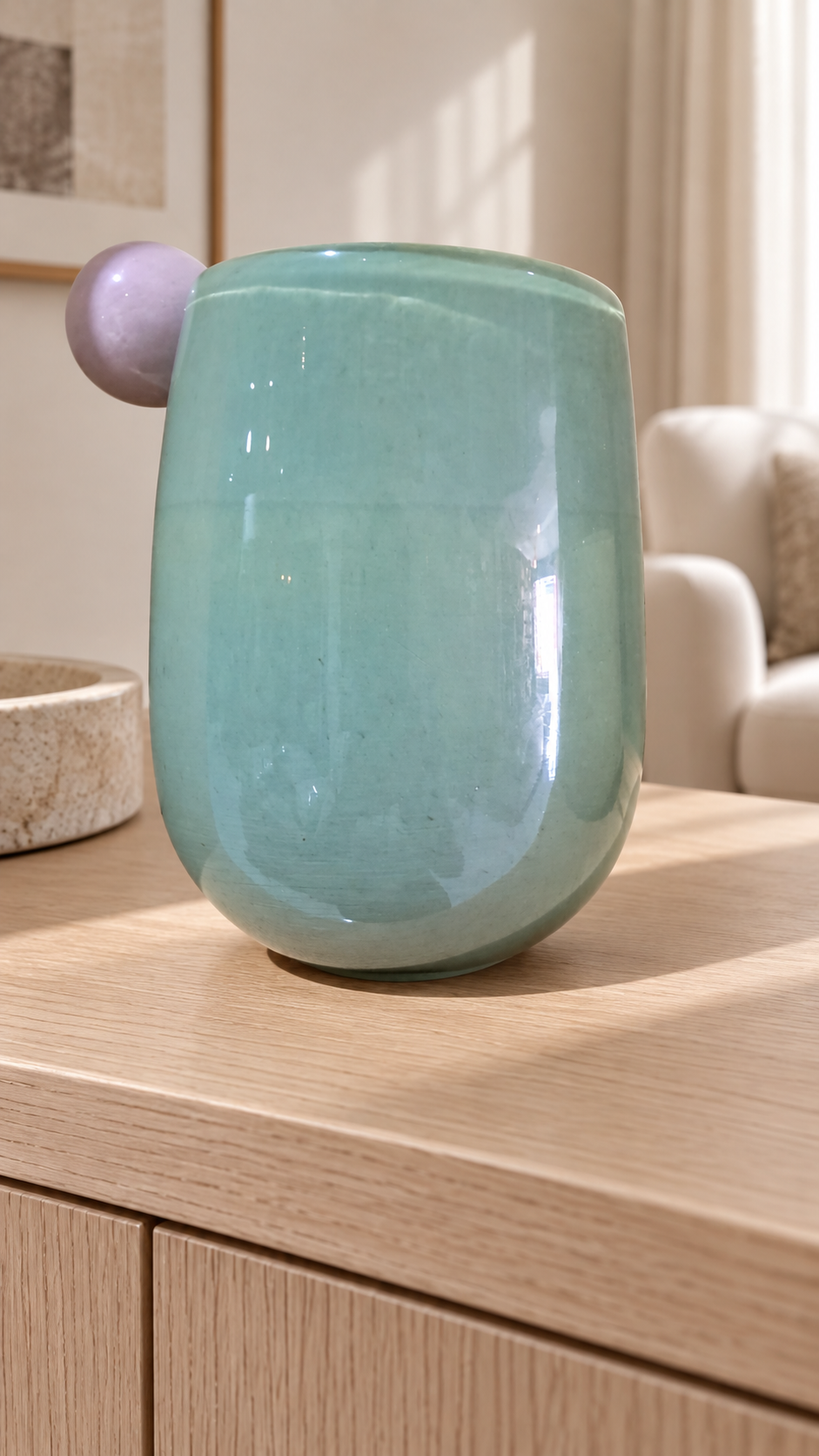 Blue vase with Purple ball — lifestyle