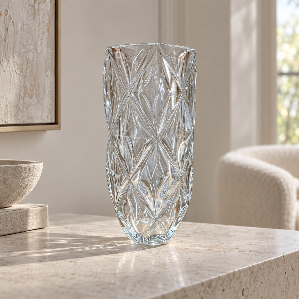 Glass Vase - Diamond designs — lifestyle