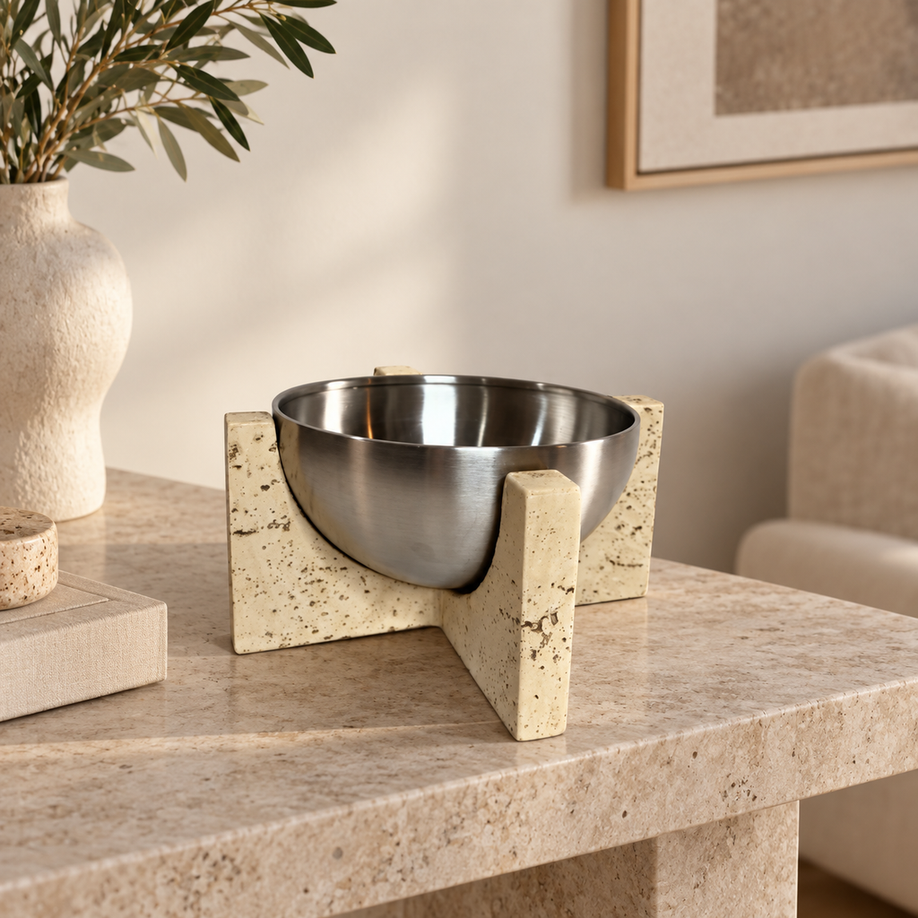 Metal vase bowl — lifestyle