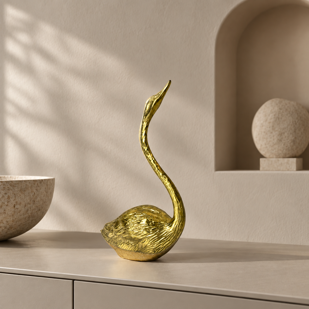 Gold swan decor — lifestyle