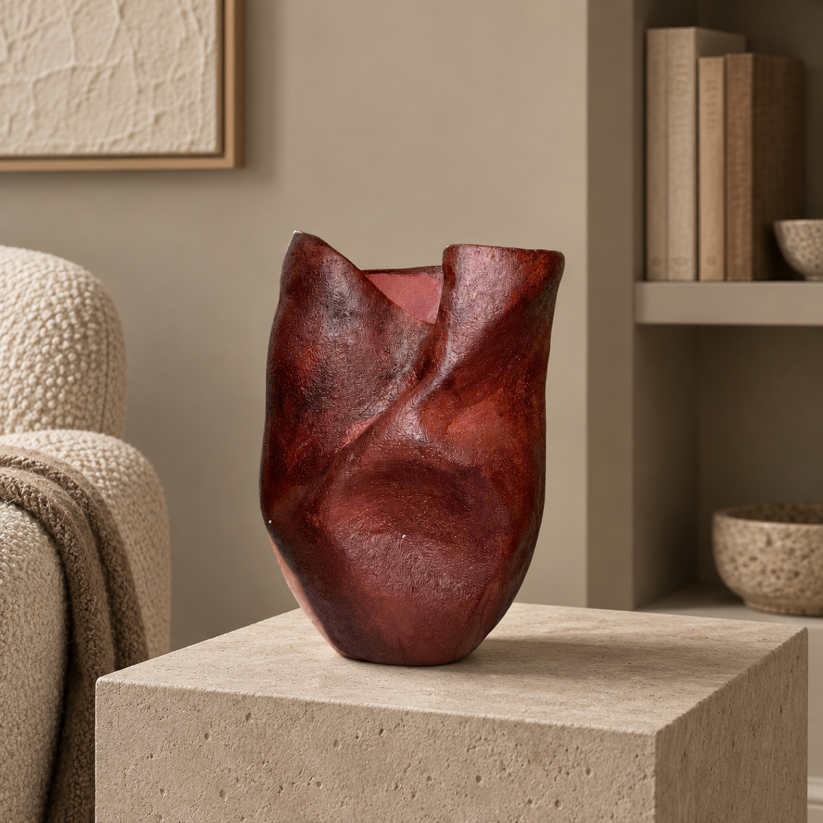 Maroon Vase — lifestyle
