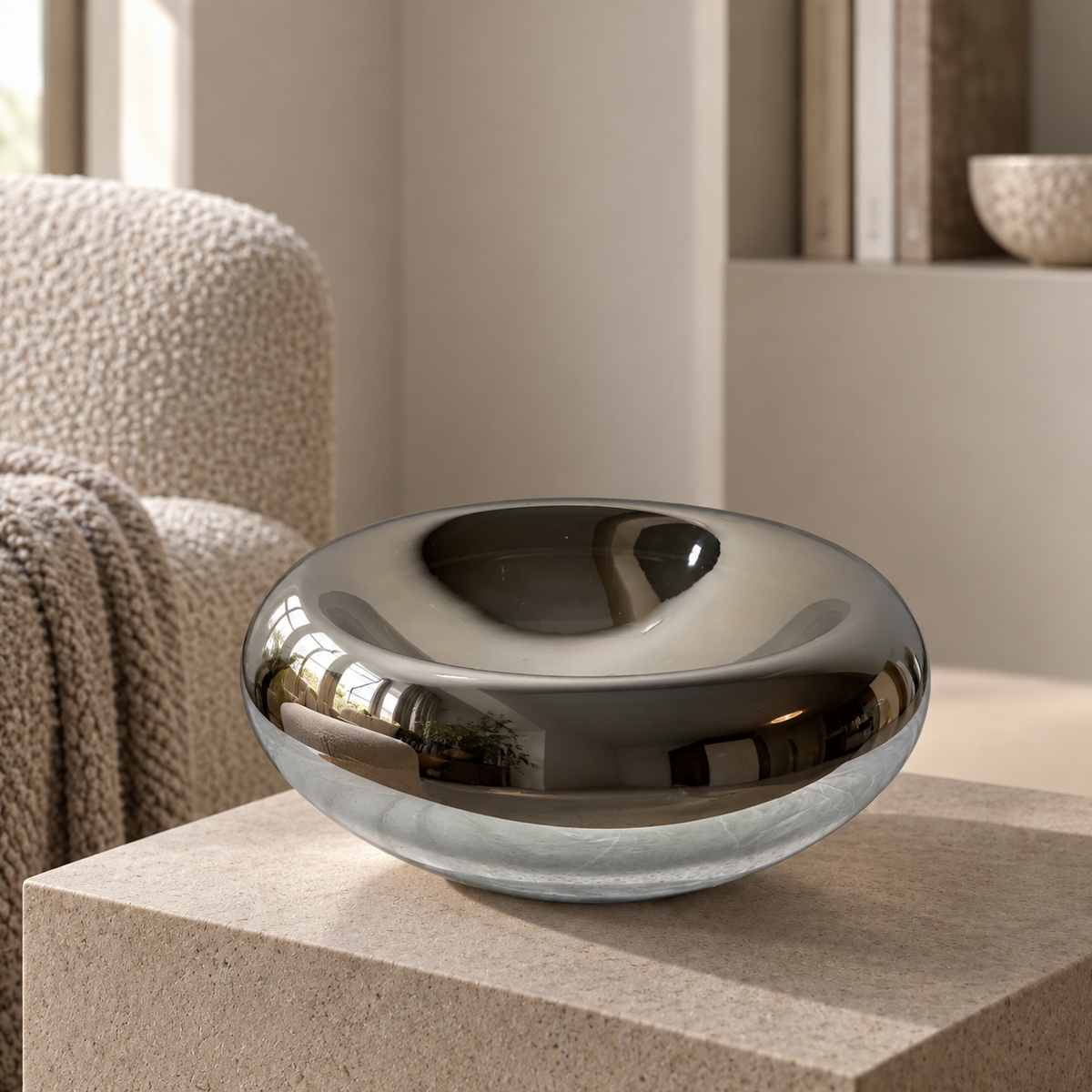 Bloated glass bowl — lifestyle