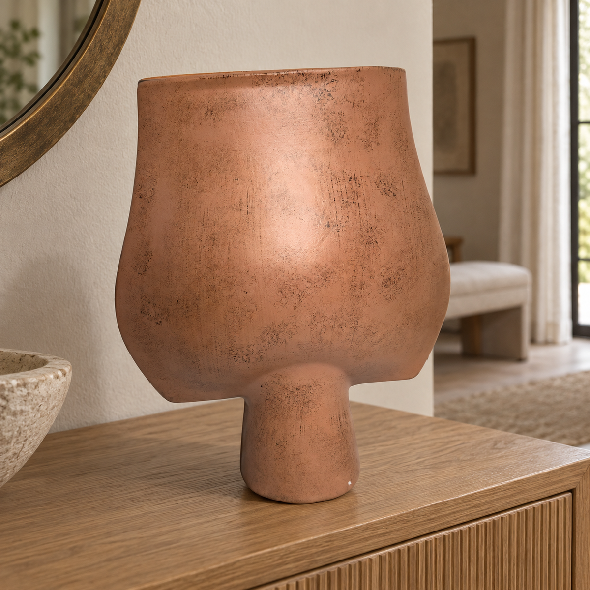 Large brown vase — lifestyle