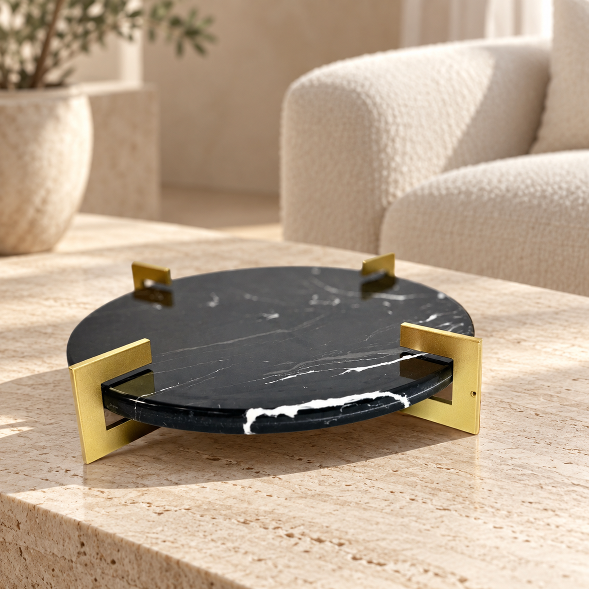 Marble tray metal stand - Large — lifestyle