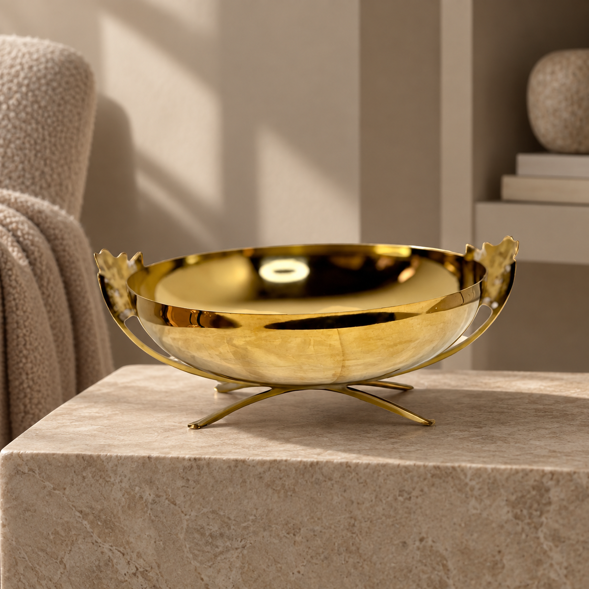 Gold round floating plate — lifestyle