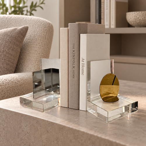 Crystal metal bookend — lifestyle