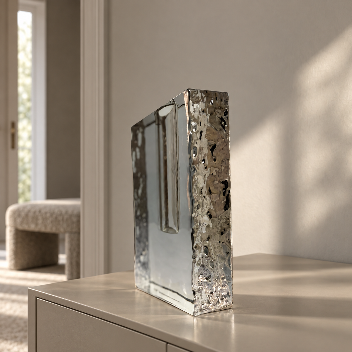 Crystal Glass Vase - Black Gradient — lifestyle